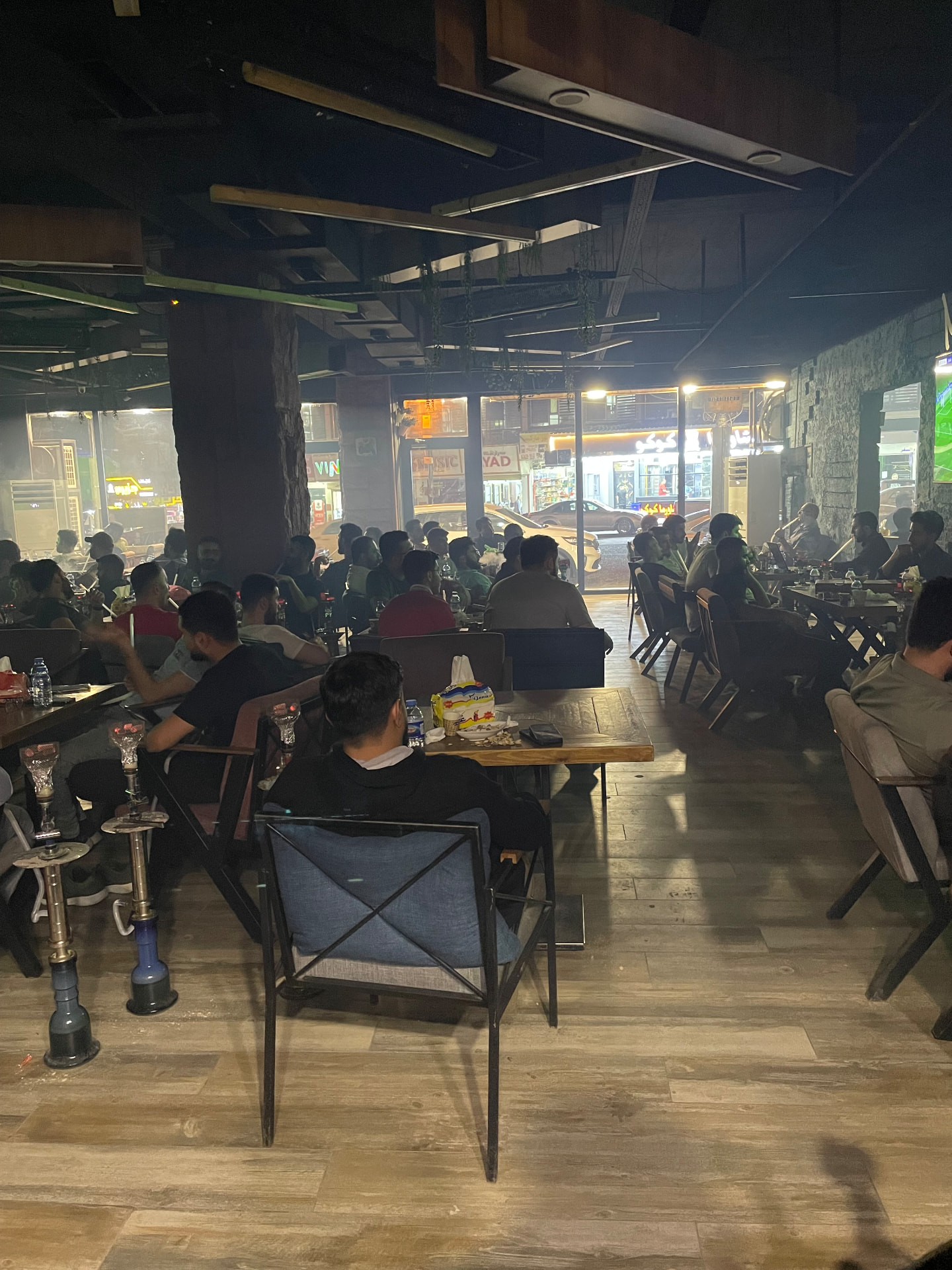 Busy evening inside the Marina Cafe lounge