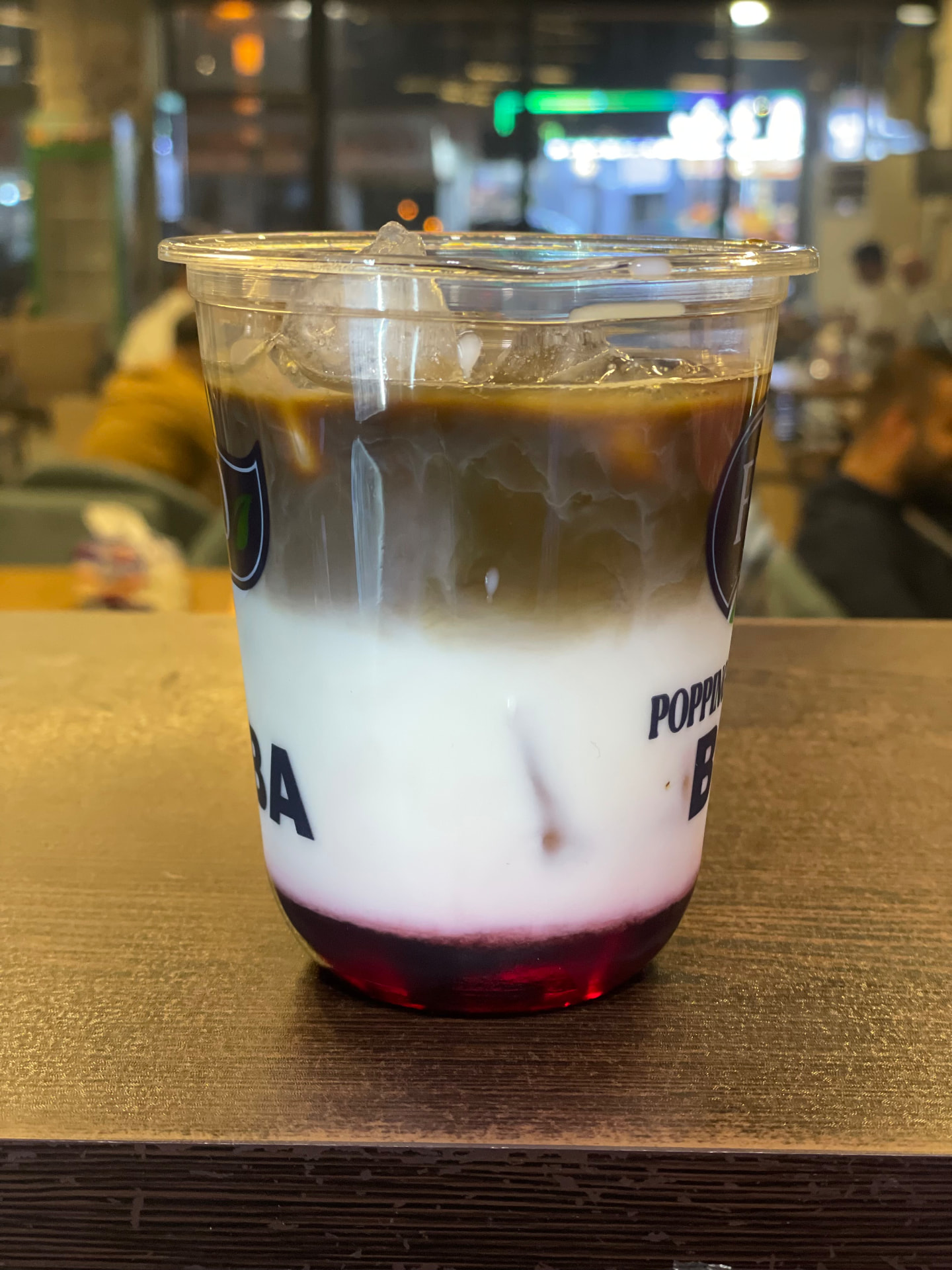 Layered iced drink to go from Marina Cafe